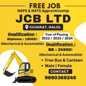 JCB Recruitment 2025 | Fresher & Experienced Candidates in Halol, Gujarat JCB Company Job Recruitment 2025