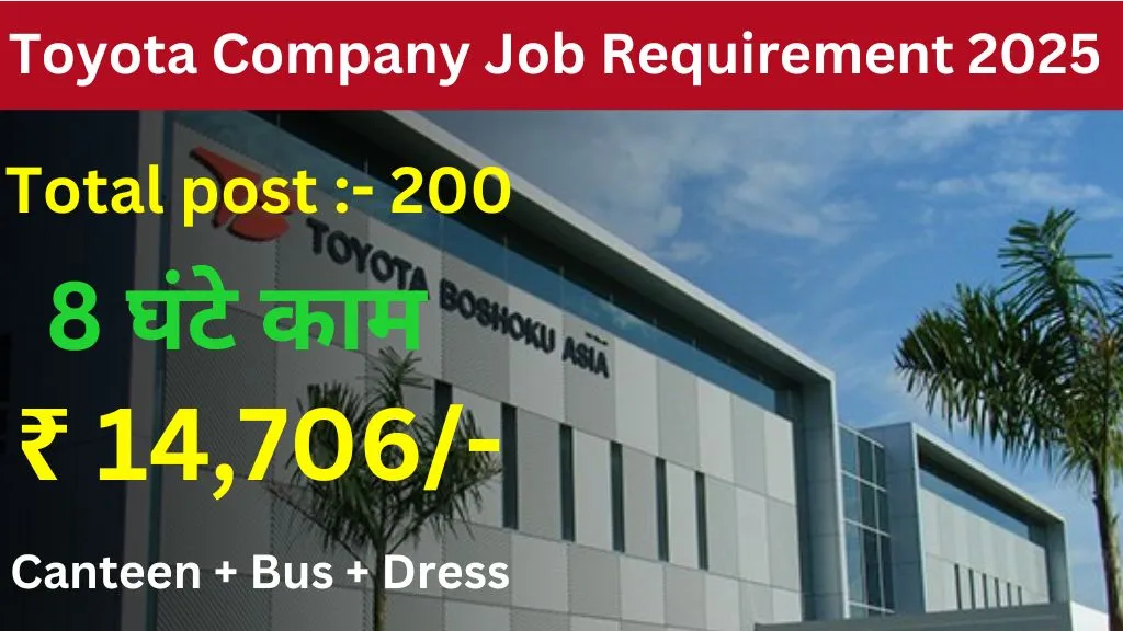 Toyota Company Job Requirement 2025